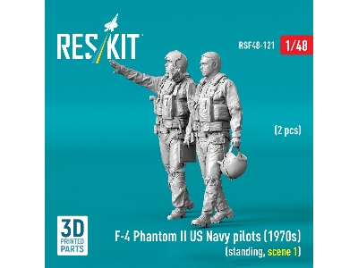 F-4 Phantom Ii Us Navy Pilots (1970s) - Standing Scene 1 (2 Figures / 3d-printed) - image 2