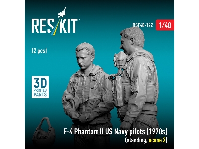F-4 Phantom Ii Us Navy Pilots (1970s) - Standing Scene 2 (2 Figures / 3d-printed) - image 3