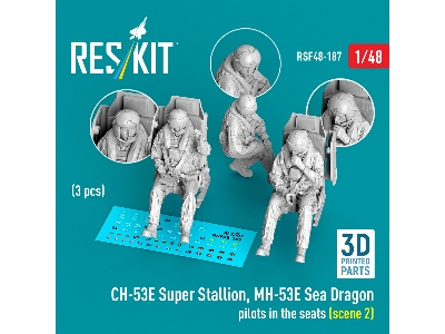 Ch-53 E Super Stallion And Mh-53 E Sea Dragon - Pilots In The Seats Scene 2 (3 Figures / 3d-printed) - image 1