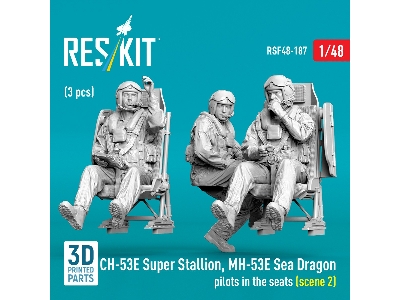 Ch-53 E Super Stallion And Mh-53 E Sea Dragon - Pilots In The Seats Scene 2 (3 Figures / 3d-printed) - image 2