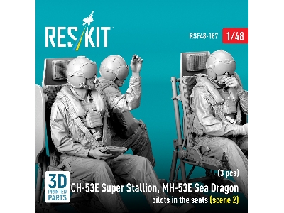 Ch-53 E Super Stallion And Mh-53 E Sea Dragon - Pilots In The Seats Scene 2 (3 Figures / 3d-printed) - image 3