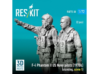 F-4 Phantom Ii Us Navy Pilots (1970s) - Standing Scene 1 (2 Figures / 3d-printed) - image 2
