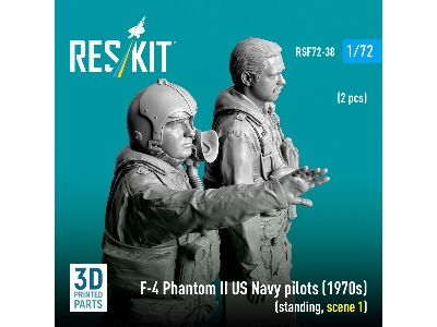 F-4 Phantom Ii Us Navy Pilots (1970s) - Standing Scene 1 (2 Figures / 3d-printed) - image 3