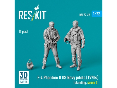 F-4 Phantom Ii Us Navy Pilots (1970s) - Standing Scene 2 (2 Figures / 3d-printed) - image 1