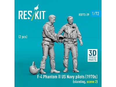 F-4 Phantom Ii Us Navy Pilots (1970s) - Standing Scene 2 (2 Figures / 3d-printed) - image 2