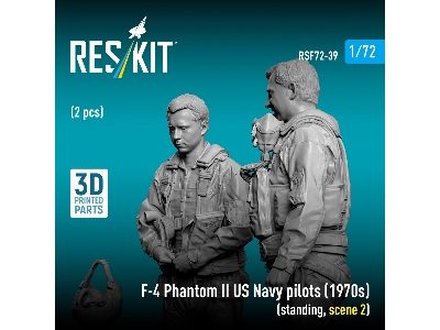 F-4 Phantom Ii Us Navy Pilots (1970s) - Standing Scene 2 (2 Figures / 3d-printed) - image 3