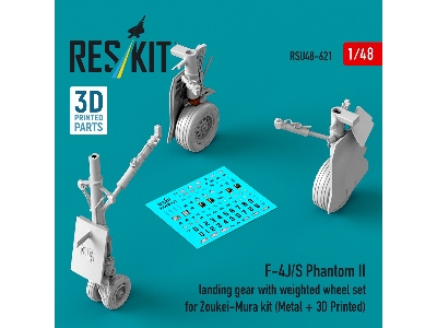 Mcdonnell Douglas F-4 J/S Phantom Ii - Landing Gear With Weighted Wheel Set (For Zoukei Mura Kits / Metal + 3d-printed) - image 