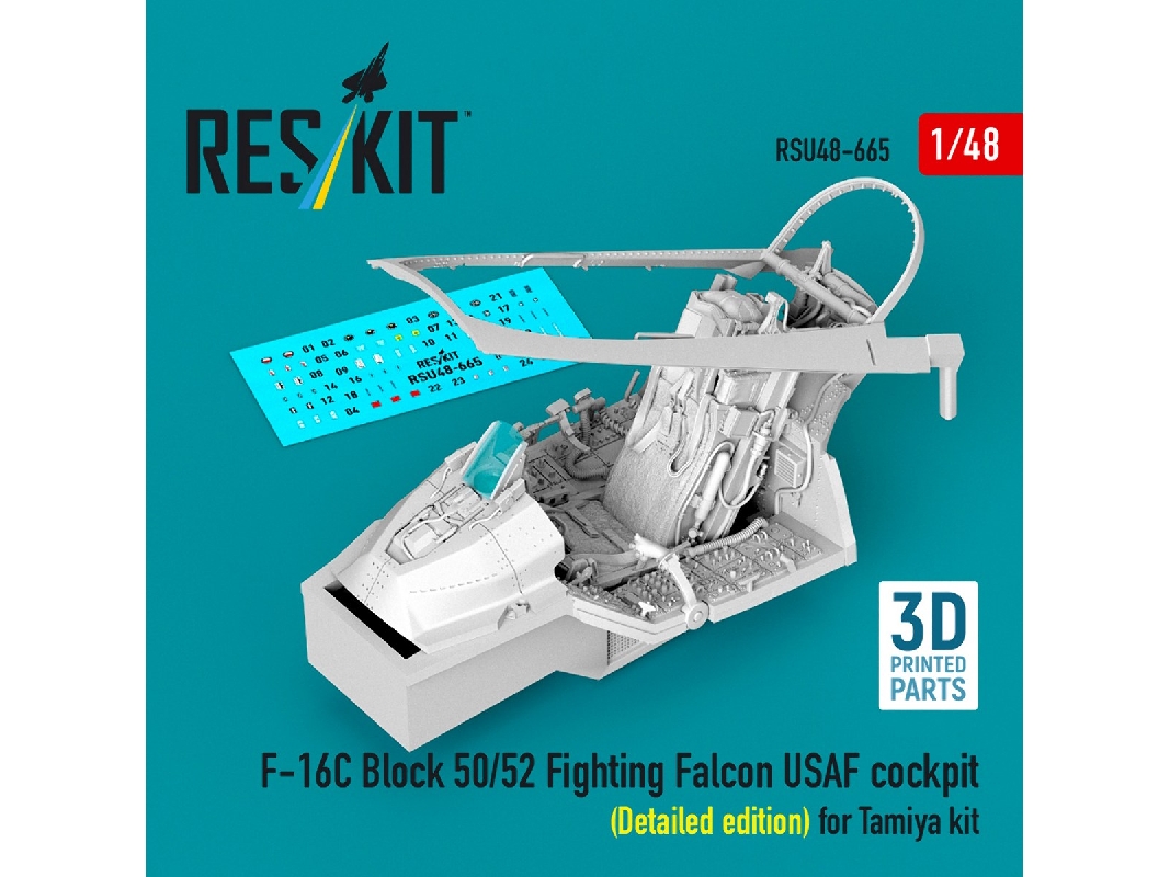 F-16 C Block 50/52 Fighting Falcon - Usaf Cockpit Detailed Edition (For Tamiya Kits / 3d-printed) - image 1