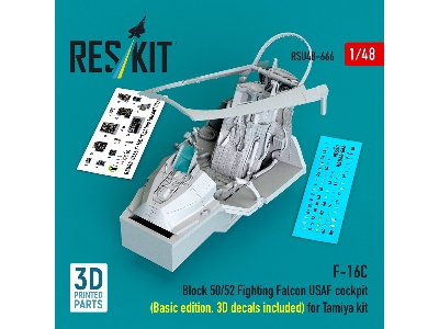F-16 C Block 50/52 Fighting Falcon - Usaf Cockpit Basic Edition With 3d Decals Included (For Tamiya Kits / 3d-printed) - image 1