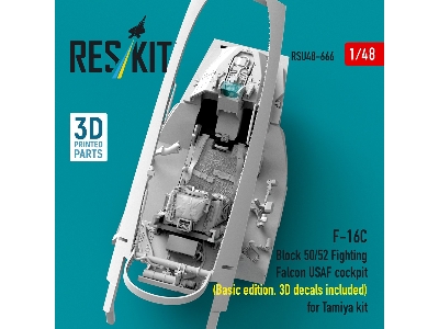 F-16 C Block 50/52 Fighting Falcon - Usaf Cockpit Basic Edition With 3d Decals Included (For Tamiya Kits / 3d-printed) - image 2