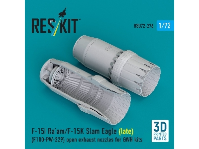 F-15i Ra'am And F-15k Slam Eagle (Late) - F100-pw-229 Open Exhaust Nozzles (For Gwh Kits / 3d Printed) - image 1