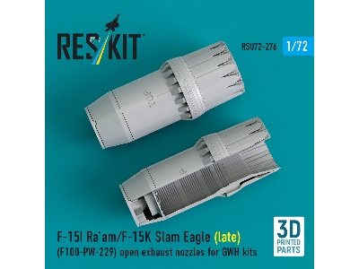 F-15i Ra'am And F-15k Slam Eagle (Late) - F100-pw-229 Open Exhaust Nozzles (For Gwh Kits / 3d Printed) - image 2