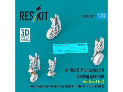 A-10 A/C Thunderbolt Ii - Landing Gear Set (Early And Late) With Weighted Wheels (For Gwh Kits / Metal + 3d-printed) - image 1