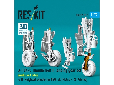 A-10 A/C Thunderbolt Ii - Landing Gear Set (Early And Late) With Weighted Wheels (For Gwh Kits / Metal + 3d-printed) - image 2