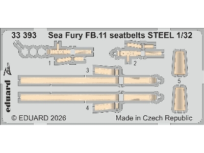 Hawker Sea Fury Fb.11 - Steel Seatbelts Zoom Set (For Dbmk Kits) - image 1
