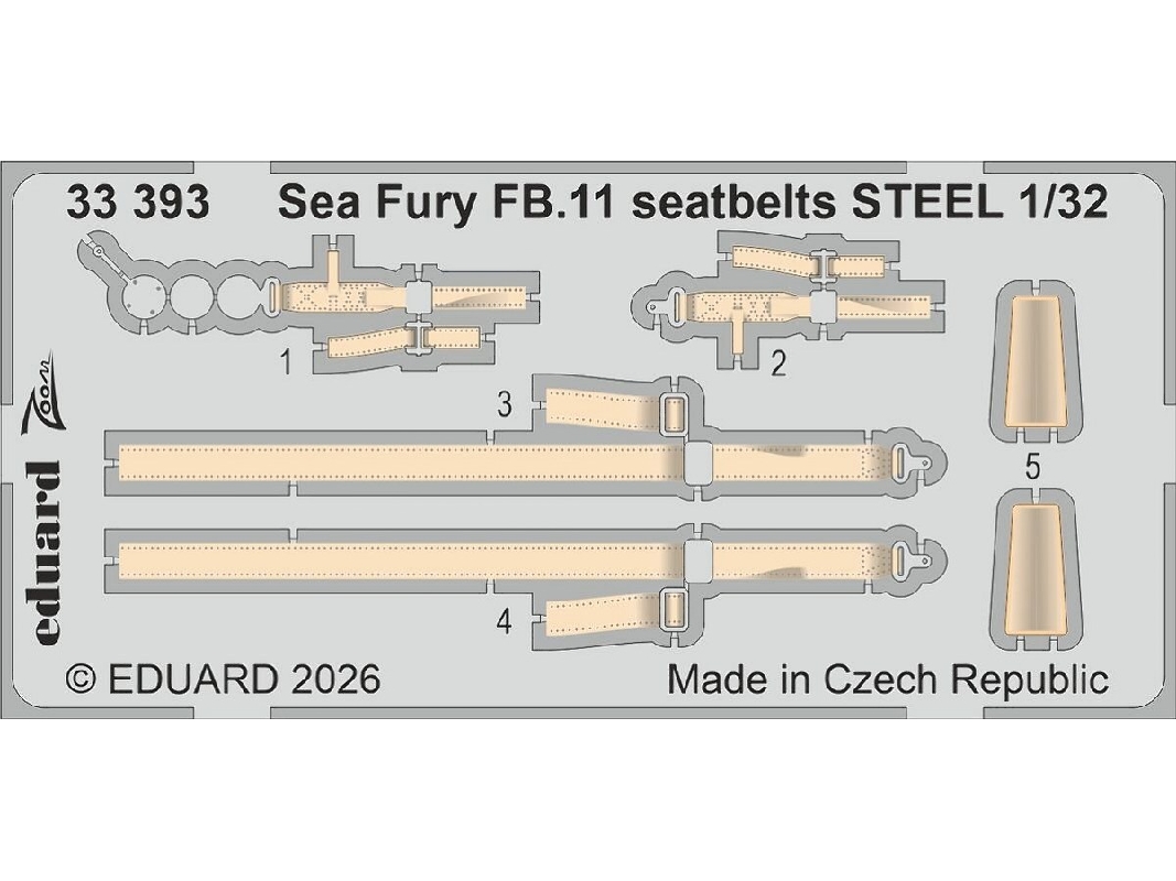Hawker Sea Fury Fb.11 - Steel Seatbelts Zoom Set (For Dbmk Kits) - image 1