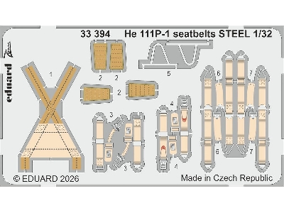 Heinkel He-111 P-1 - Steel Seatbelts Zoom Set (For Revell Kits) - image 1