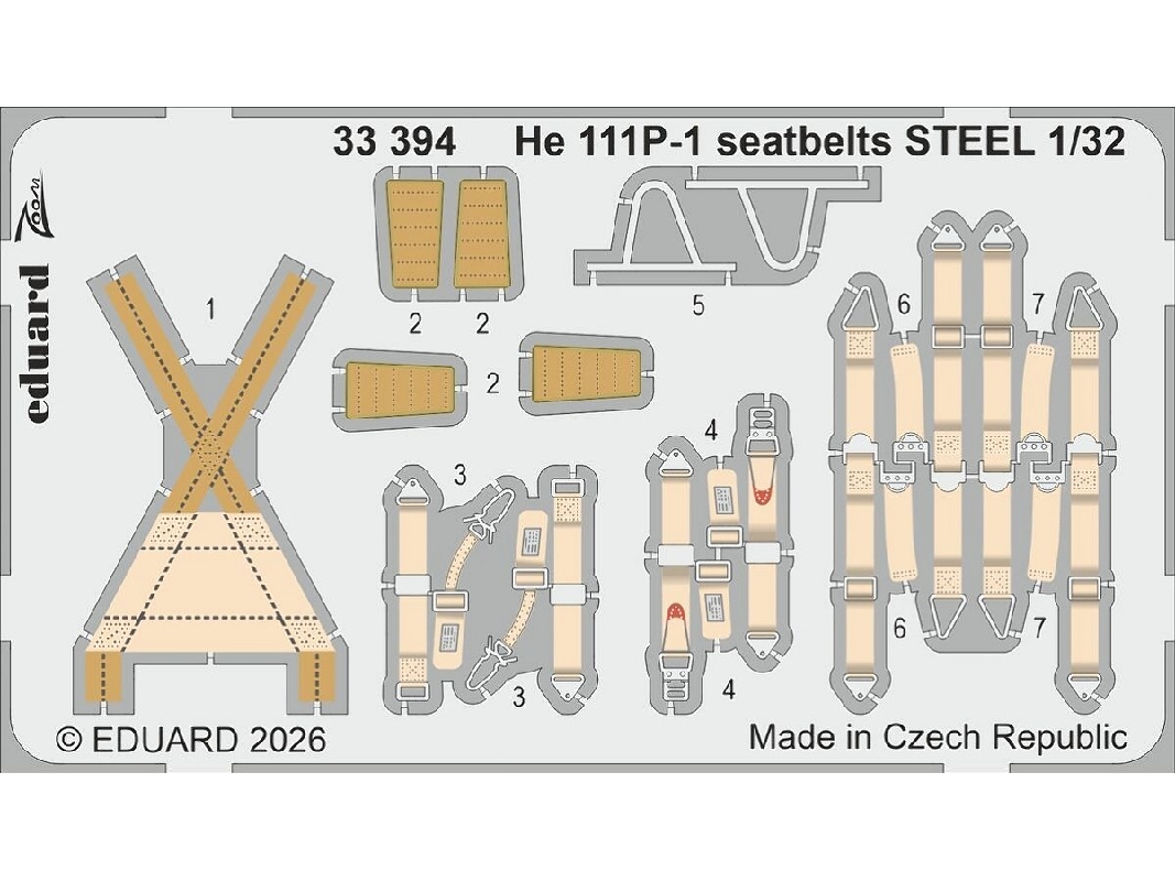 Heinkel He-111 P-1 - Steel Seatbelts Zoom Set (For Revell Kits) - image 1