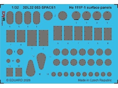 Heinkel He-111 P-1 - Surface Panel Space Set (For Revell Kits) - image 1