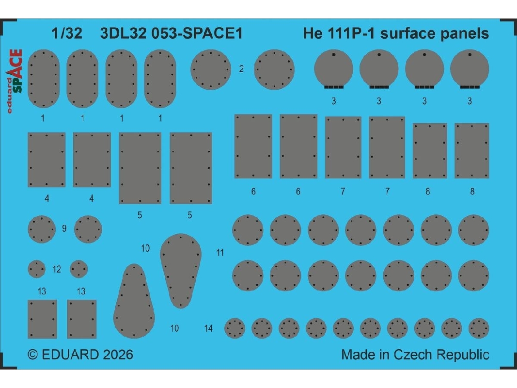 Heinkel He-111 P-1 - Surface Panel Space Set (For Revell Kits) - image 1
