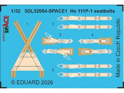 Heinkel He-111 P-1 - Seatbelts Space Set (For Revell Kits) - image 1