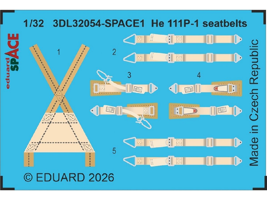 Heinkel He-111 P-1 - Seatbelts Space Set (For Revell Kits) - image 1