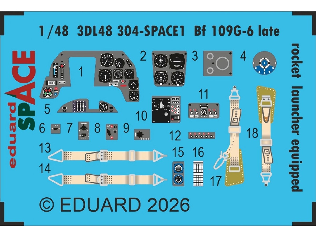 Messerschmitt Bf-109 G-6 Late (Rocket Launcher Equipped) - Space Set (For Tamiya Kits) - image 1