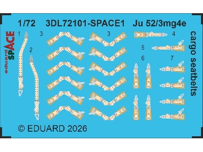 Junkers Ju 52/3mg4e - Cargo Seatbelts Space Set (For Airfix Kits) - image 1