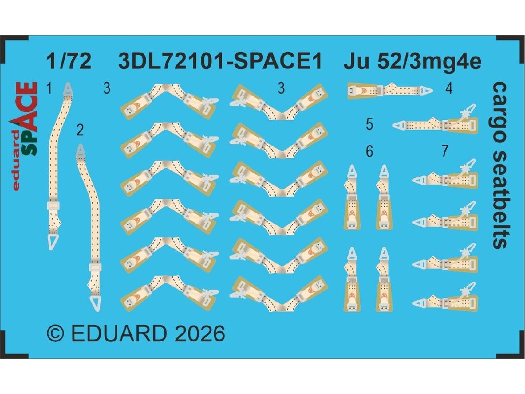 Junkers Ju 52/3mg4e - Cargo Seatbelts Space Set (For Airfix Kits) - image 1