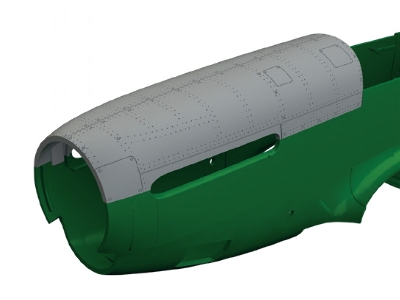 North American P-51 B/C Mustang - Top Cowling (For Eduard Kits / 3d-printed) - image 2