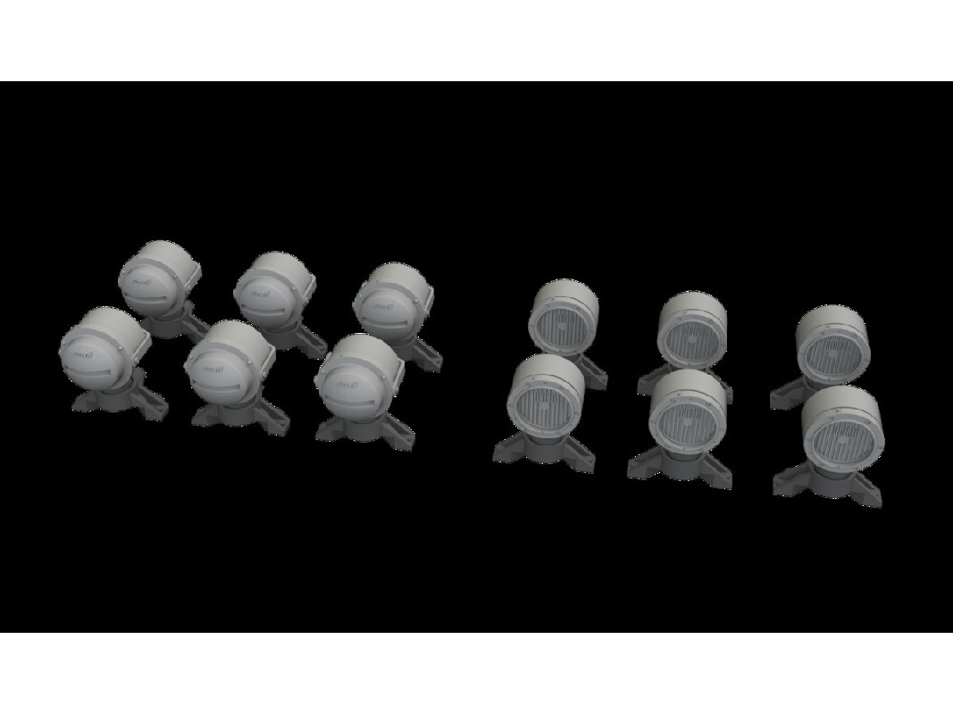 German Wwii Lamp Headlights (24 Pcs / 3d-printed) - image 1