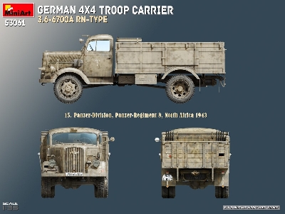 German 4x4 Troop Carrier Opel Blitz 3.6-6700a Rn-type - image 3