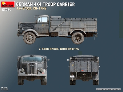German 4x4 Troop Carrier Opel Blitz 3.6-6700a Rn-type - image 5