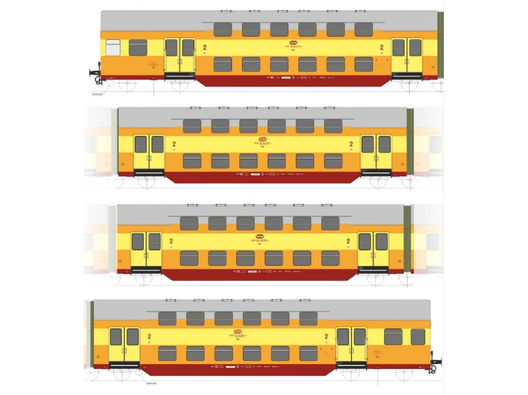 Pkp Wagony Piętrowe Bhp (4 Szt.) - Stacja Słupsk (Epoka V) + Oświetlenie - image 1