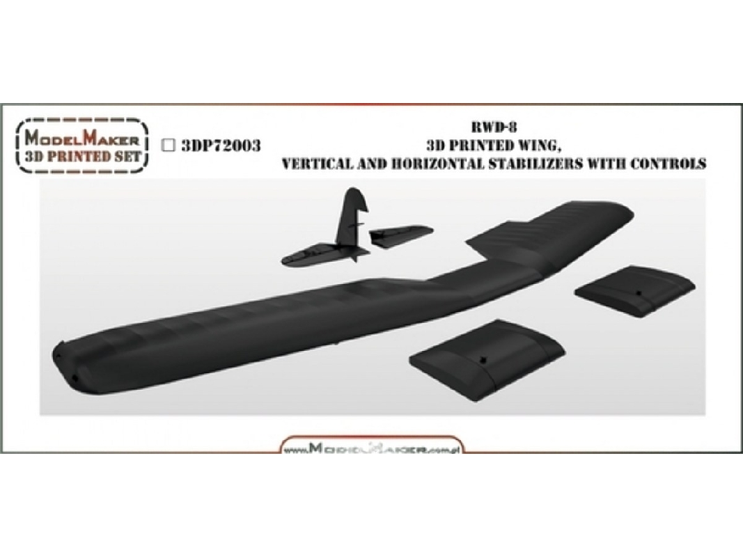 Rwd-8 - Wing, Vertical And Horizontal Stabilizers With Controls (3d-printed) - image 1