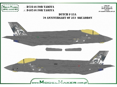 Lockheed Martin F-35 A Lightning Ii - 70. Anniversary Of Dutch 323 Squadron (For Tamiya Kits) - image 3