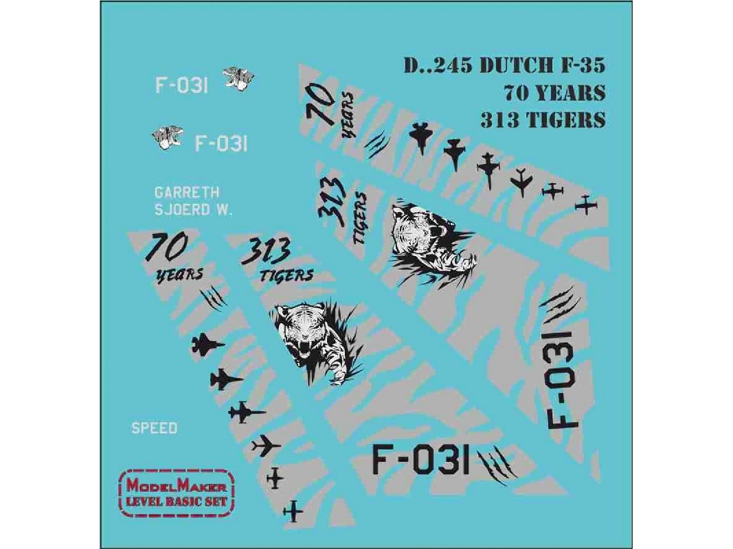 Lockheed Martin F-35 A Lightning Ii - 70. Anniversary Of Dutch 313 Tigers Squadron (For Tamiya Kits) - image 1