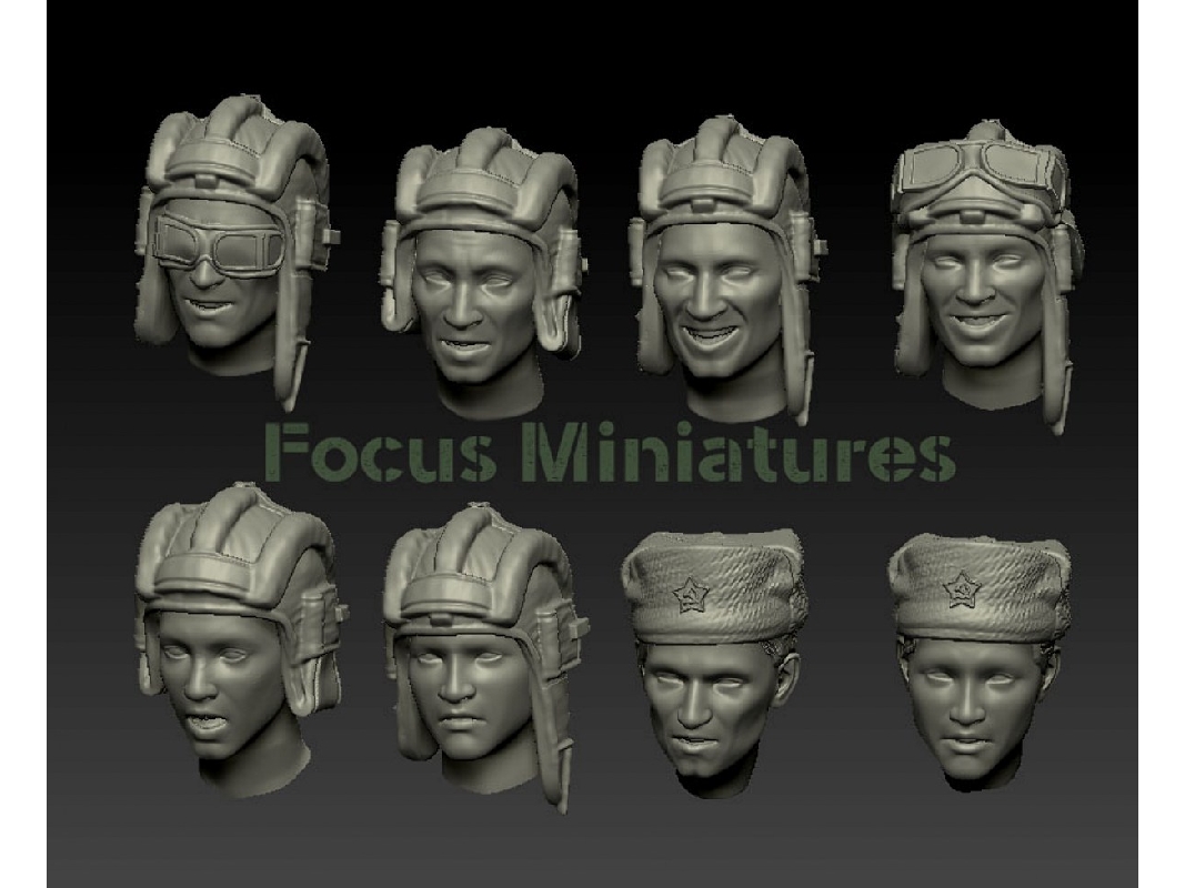 Russian Ww2 Tankers Heads Set - image 1