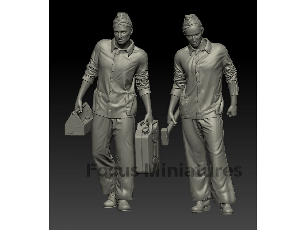 German Ww2 Tank Mechanics Set 1 (2 Figures) - image 1