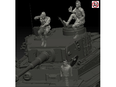 German Wwii Dak - Tiger Tank Crew Set (2 Figures + 1 Half-figure / 3d-printed) - image 1