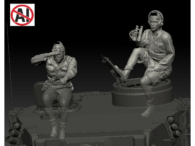German Wwii Dak - Tiger Tank Crew Set (2 Figures + 1 Half-figure / 3d-printed) - image 4
