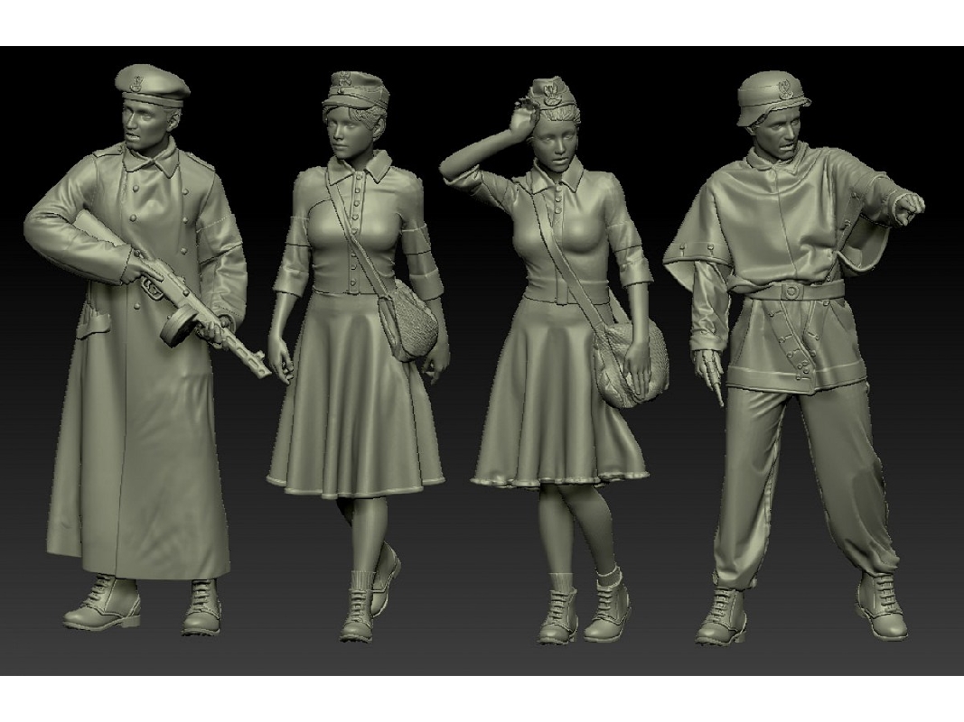 Polish Nurses And Soldiers - Warsaw Uprising 1944 (4 Figures) - image 1