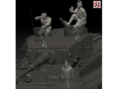 German Wwii Dak - Tiger Tank Crew Set (2 Figures + 1 Half-figure / 3d-printed) - image 1
