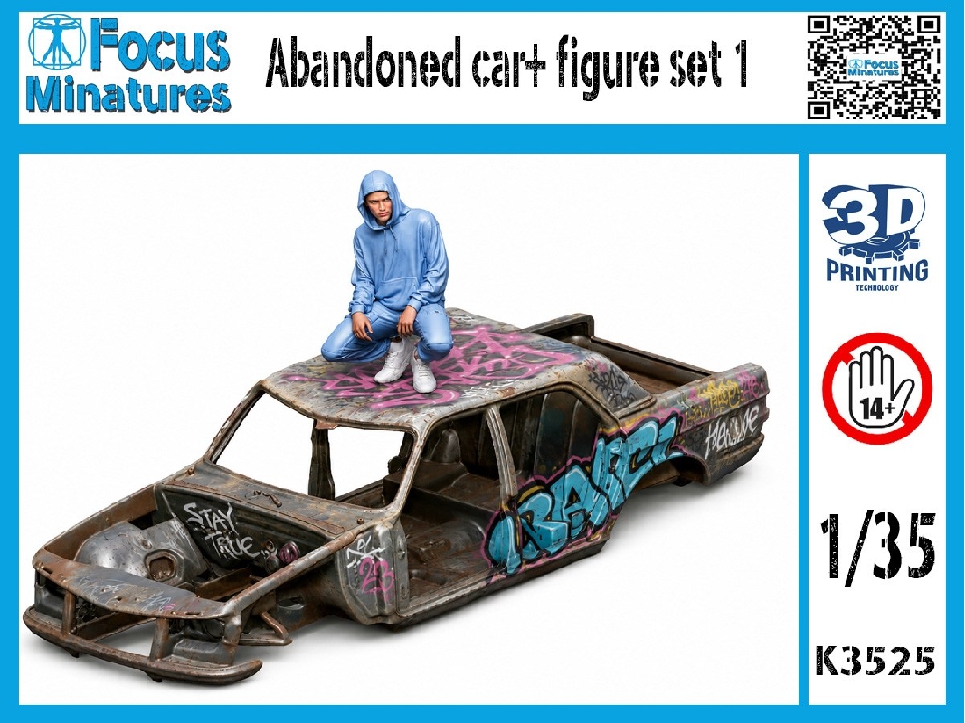 Abandoned Car + Figure Set 1 (3d-printed) - image 1