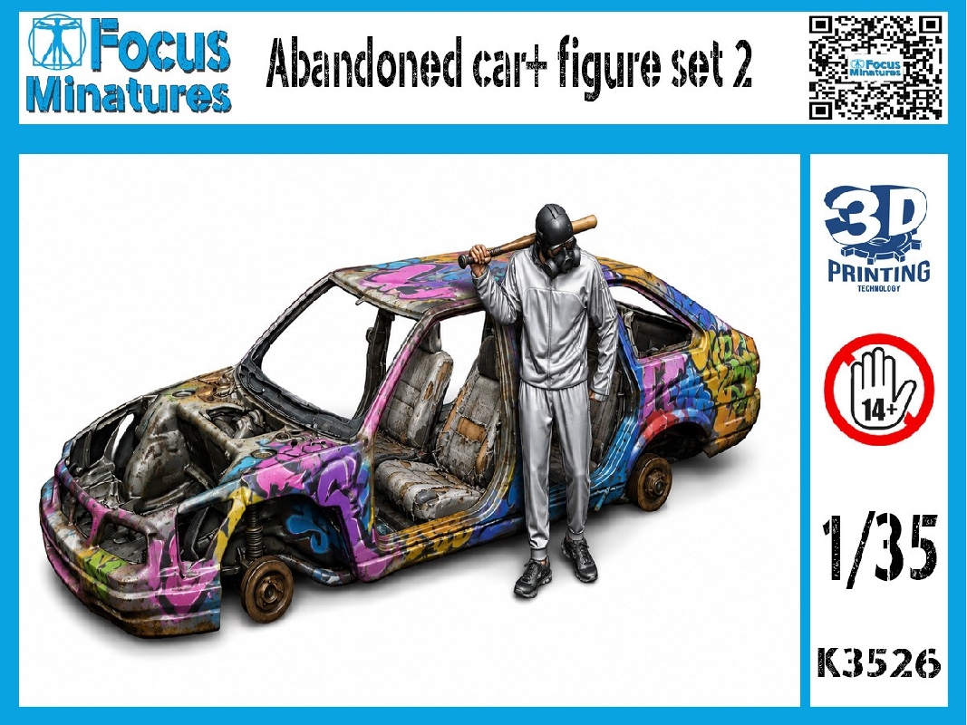Abandoned Car + Figure Set 2 (3d-printed) - image 1
