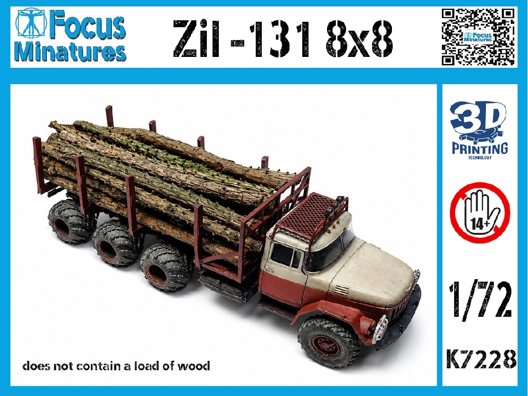 Zil-131 (8x8) - Wood Transport (3d-printed) - image 1