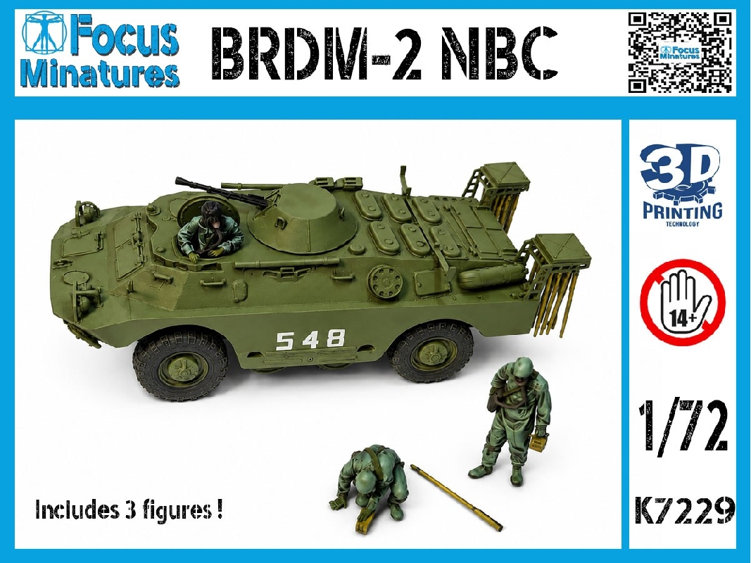 Brdm-2 Nbc + 3 Figures (3d-printed) - image 1