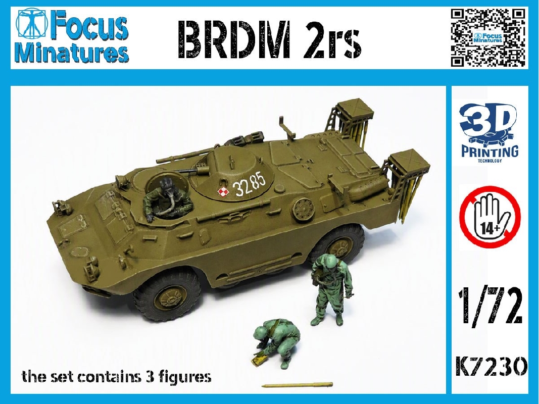 Brdm 2rs + 3 Figures (3d-printed) - image 1