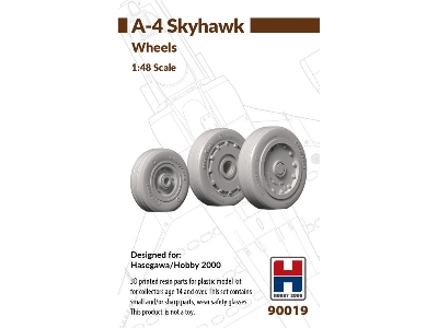 Douglas A-4 Skyhawk - Wheels Set (For Hasegawa And Hobby 2000 Kits / 3d-printed) - image 1
