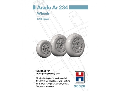 Arado Ar 234 - Wheels Set (For Hasegawa And Hobby 2000 Kits / 3d-printed) - image 1